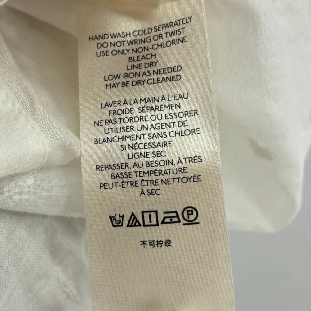 Anthropologie Maeve White Embroidered Pineapple Button Down Blouse 6 - Picture 12 of 12
